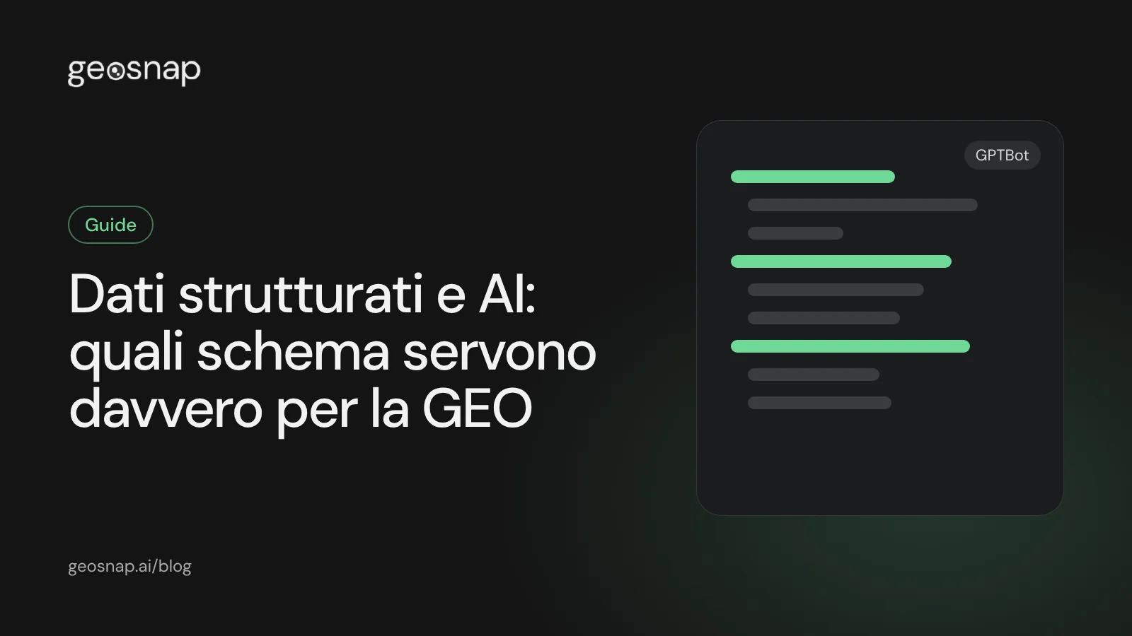 Copertina: Dati strutturati e AI: quali schema servono davvero per la GEO