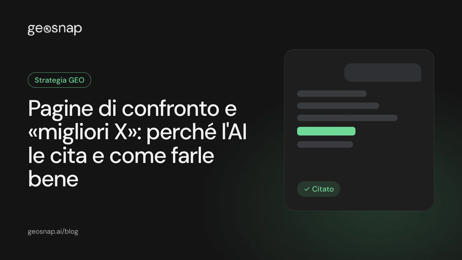Copertina dell'articolo: una risposta AI con una classifica di opzioni, in cui il tuo brand è evidenziato tra le fonti citate