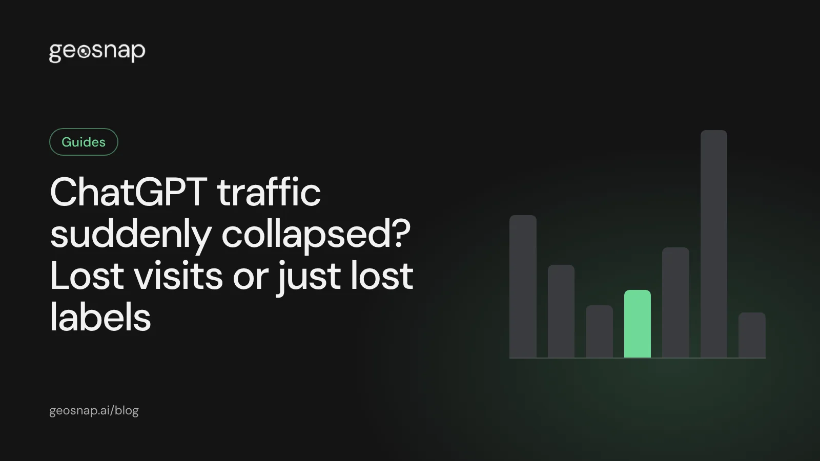 Article cover: a chart of ChatGPT traffic with a sudden drop and one bar highlighted