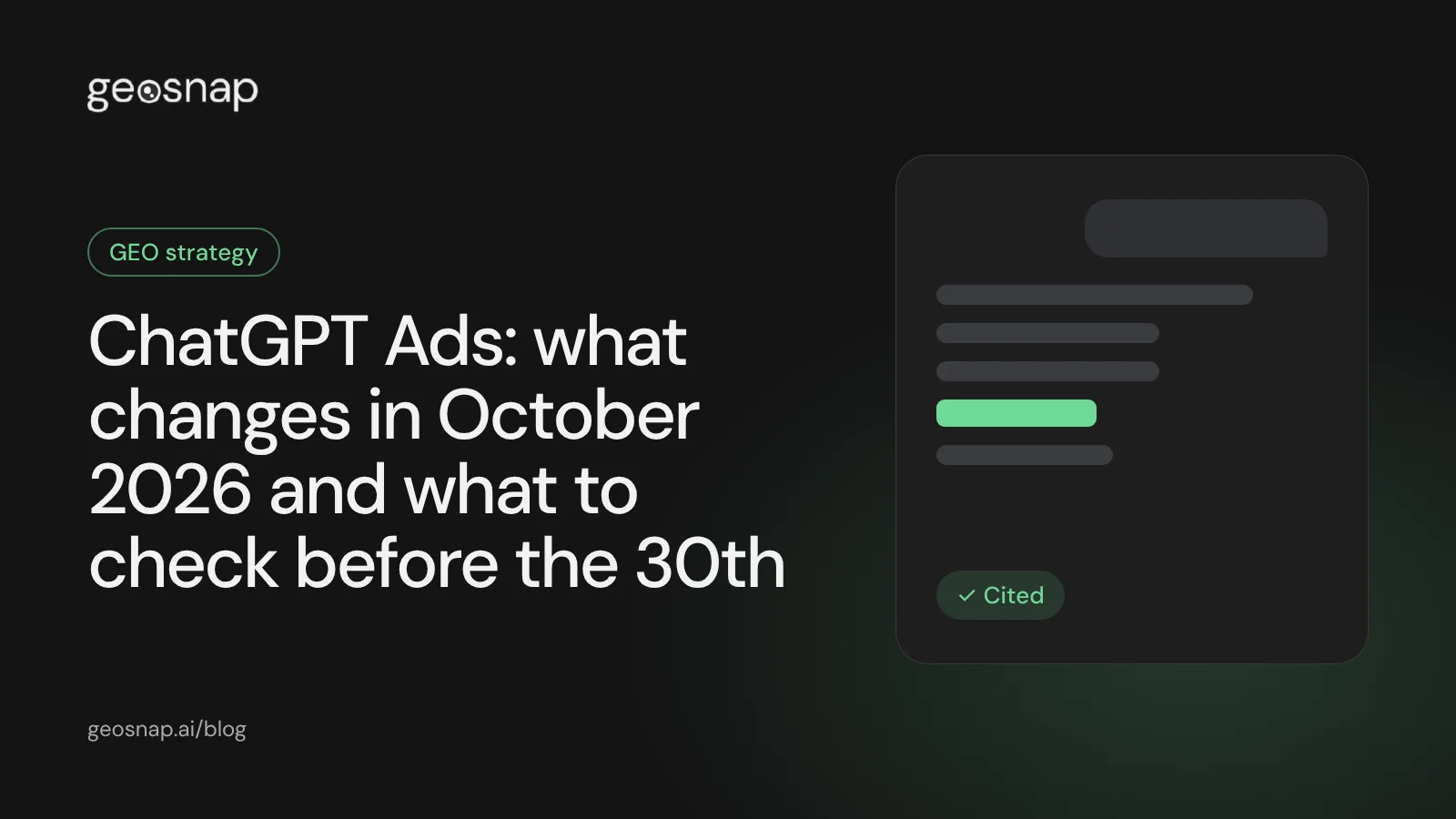 Cover: ChatGPT Ads: what changes in October 2026 and what to check before the 30th