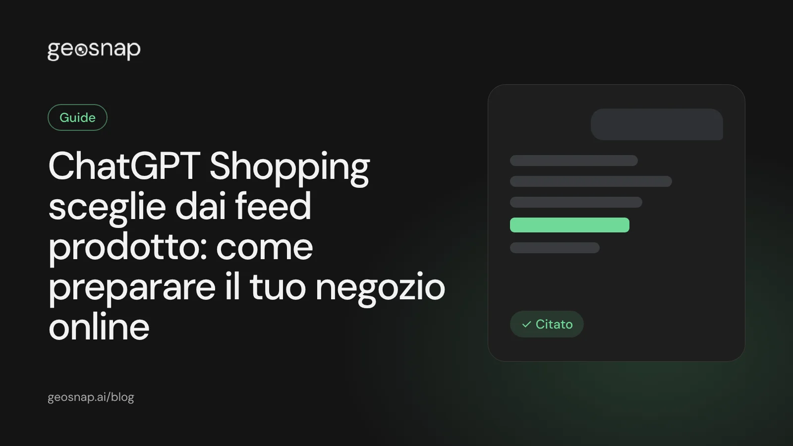 Copertina: ChatGPT Shopping sceglie dai feed prodotto: come preparare il tuo negozio online
