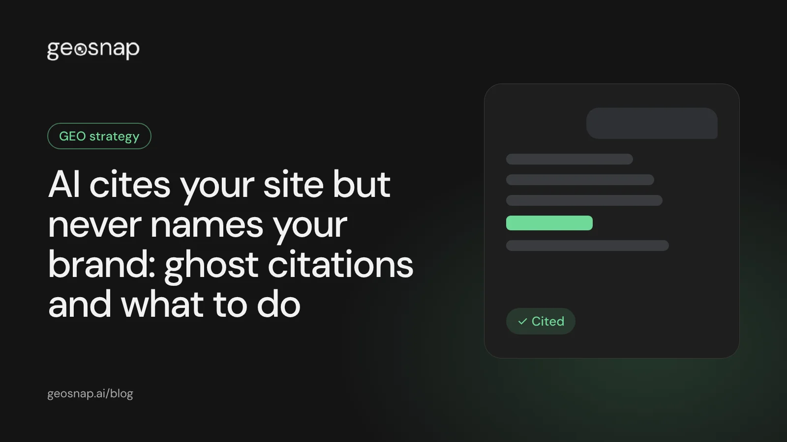 Cover: AI cites your site but never names your brand: ghost citations and what to do
