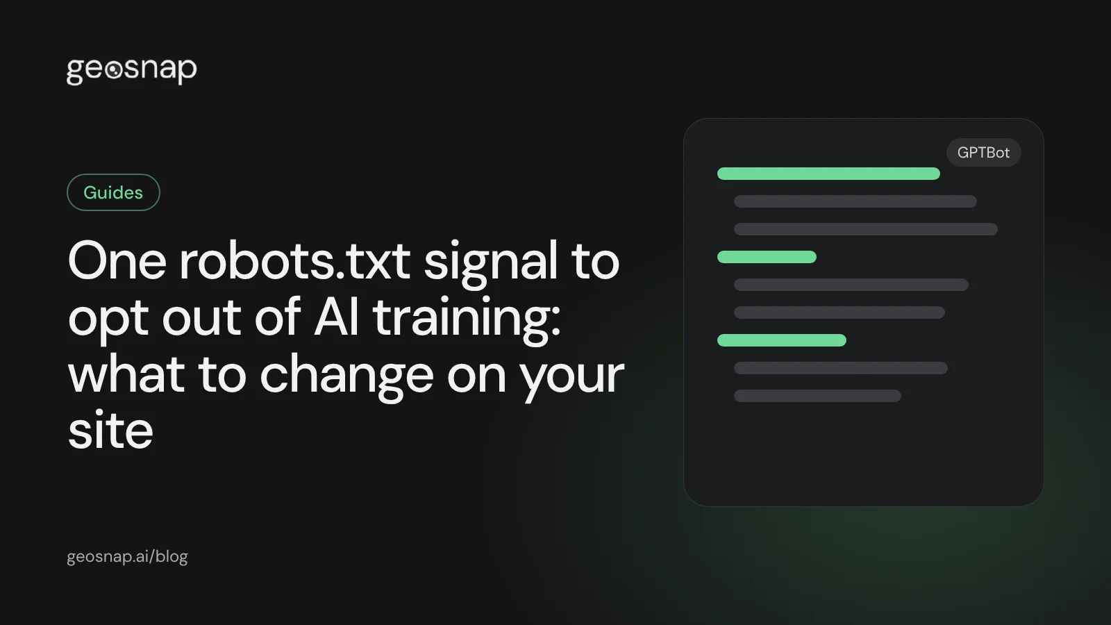 Cover: One robots.txt signal to opt out of AI training: what to change on your site